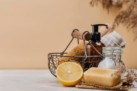 Relaxation indoors products copy space