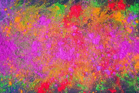 Scattered purple powder dark table