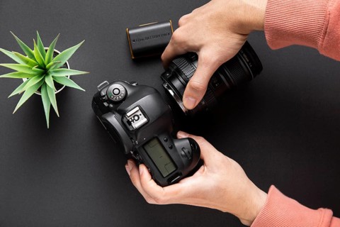 Top view camera concept with black background