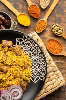 Top view indian food spices