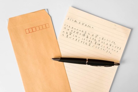 Top view japanese language with pen