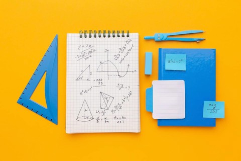 Top view school supplies composition 3