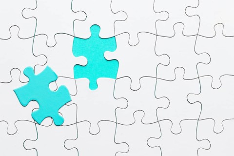 Turquoise piece puzzle white jigsaw puzzle backdrop