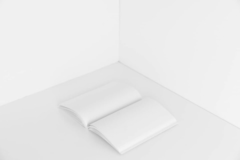 Blank open book corner room