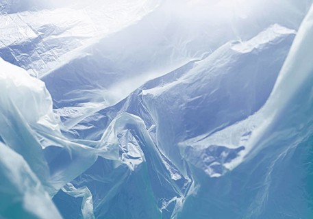 Blue abstract plastic bag concept