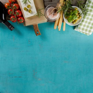Blue surface with blank space decorative products