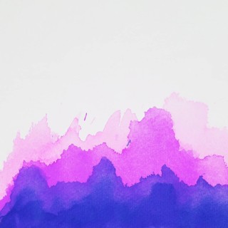 Blue violet spots paints white paper