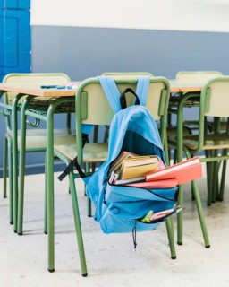 Chair with backpack school