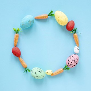Circle shape carrots easter eggs
