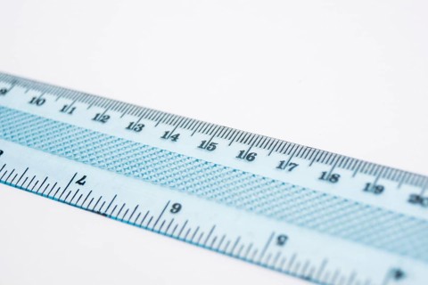 Close up plastic ruler