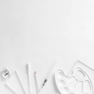 Composition white stationery tools drawing