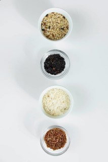 Different types rice bowls table