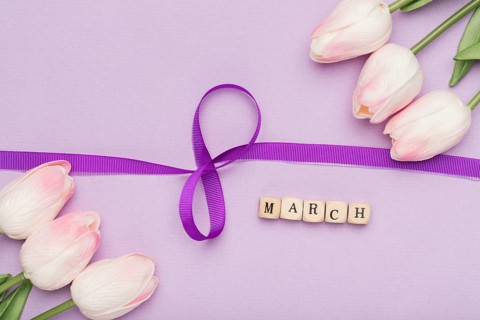 Elegant ribbon symbol flowers
