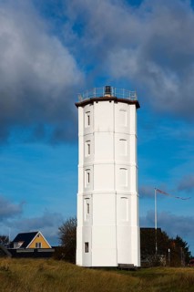 Historic white lighthouse