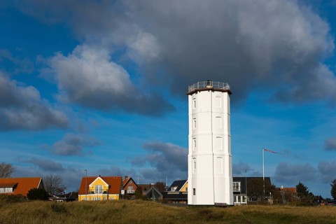 Historic white lighthouse