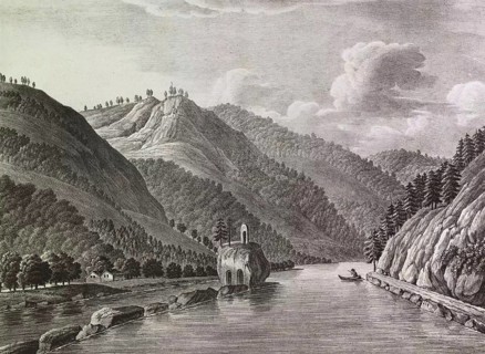 Die Donau beim Jochenstein in Oberoesterreich