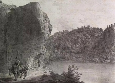 The river Danube in Bavaria. The hollow stone near Wipfelfurth