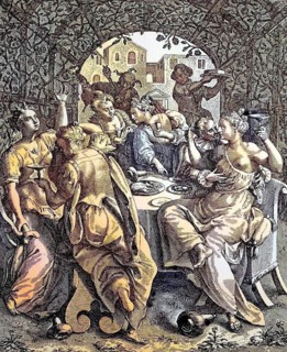 Orgy with prostitute woman in the 17th century
