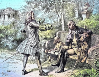 Frederick II or Frederick the Great and his friend Voltaire