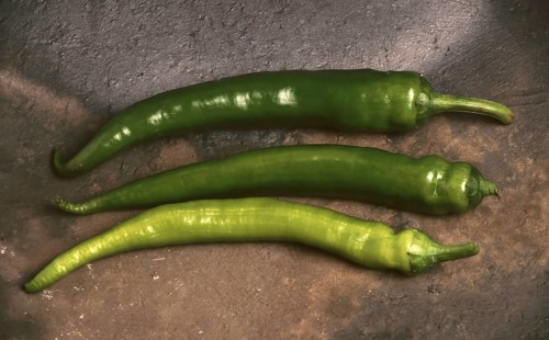 Green chilli peppers