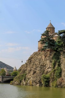 Metekhi Church above the Kura river in Tbilisi