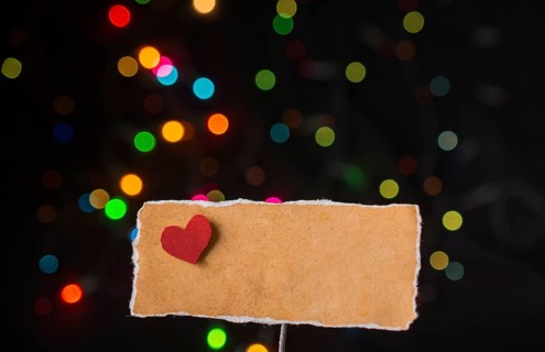 Valentine's day wording on torn paper as Love concept