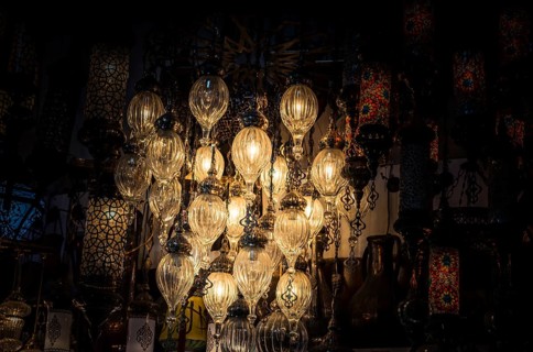 Mosaic Ottoman lamps from Grand Bazaar in Istanbul