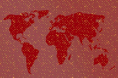 World map design. Earth with continents. Map of europe and america
