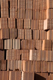 Pile of brick block used for industrial in residential building