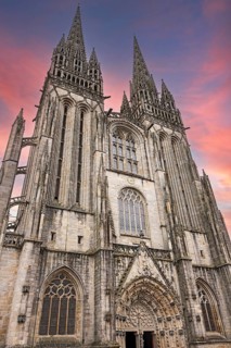Cathedral of St Corentin in Quimper also Kemper