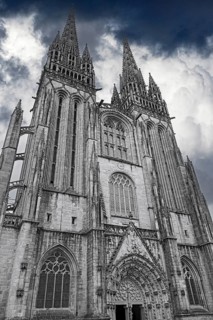Cathedral of St Corentin in Quimper also Kemper