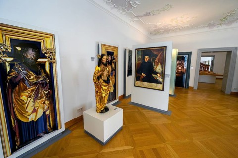 Painting and figure of Jesus in the museum of the monastery