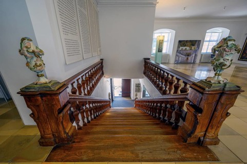 The staircase in the museum of the monastery