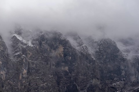 Fog in the Karwendel nature park Park
