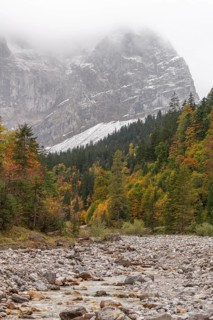 Fog in the Karwendel nature park Park