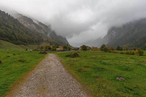 Early morning fog in the Karwendel nature park Park