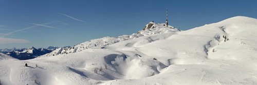 Dobratsch summit with transmission mast
