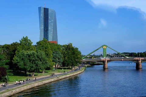 European Central Bank Building in the banking district