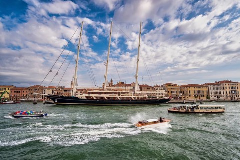 Tall ship off Venice