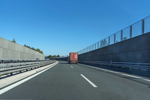 Noise barriers on the A6 motorway