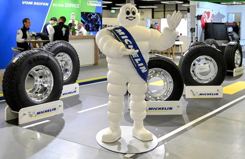 Exhibition stand Michelin man truck tyres