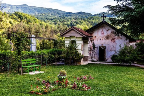Serbian Orthodox monastery Moraca in central Montenegro
