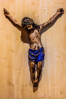Painted wooden crucifix