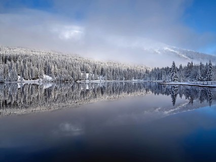 Winter landscape at the Prebersee