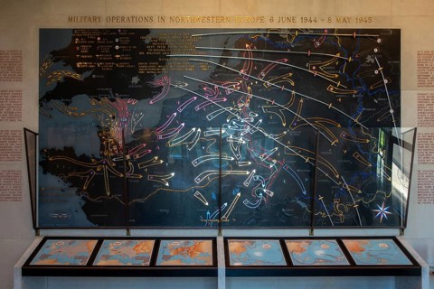 WW2 operations map at the Henri-Chapelle American Cemetery and Memorial