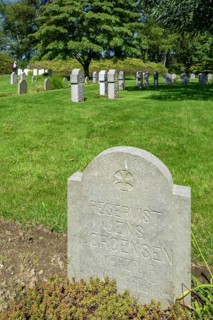 German WWI headstone at the St. Symphorien Military Cemetery