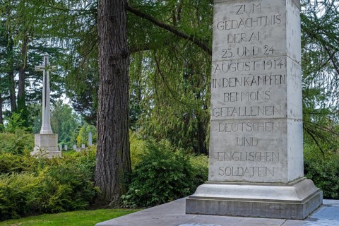 German WWI memorial at the St. Symphorien Military Cemetery