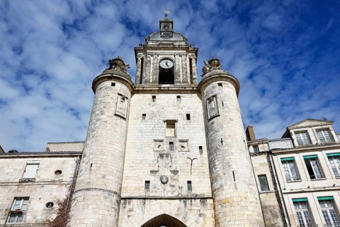 Clock tower in La Rochelle