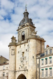 Medieval clock tower in La Rochelle