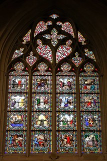 Colourful stained glass window